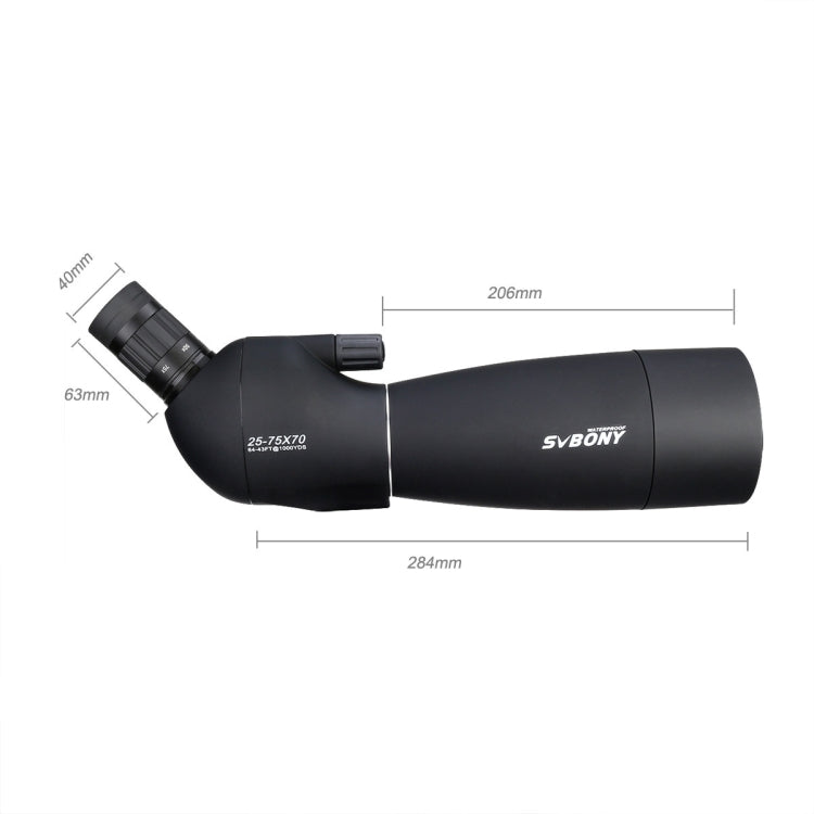 SVBONY SV28 25-75x70 IP65 방수 조류 관측용 스코프, 21mm 접안렌즈