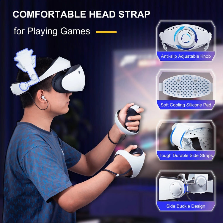 DEVASO PlayStation VR 2 엘리트 헤드밴드용 미끄럼 방지 편안한 무게 감소 헤드밴드, PlayStation VR 2 ABS용