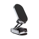 D11 Magnetic Folding Car Phone Holder Rotatable Dashboard Stick-On Navigation Stand, Black Gloosy, Silver Gloosy