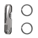 Multifunctional Titanium Keychain Outdoor Portable Defense Mini Folding Knife, With Steel Ring, With 1 Titanium Ring, With 2 Titanium Ring