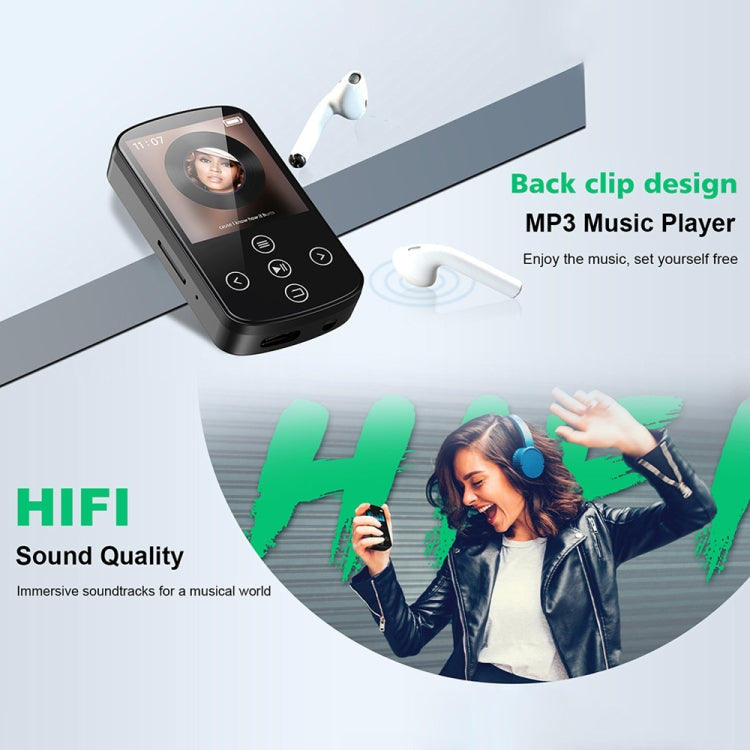 MP3 블루투스 뮤직 플레이어 하이파이 스포츠 클립 터치 스크린 MP4, TF 카드 없음, 8GB, 16GB, 32GB, 64GB, 128GB