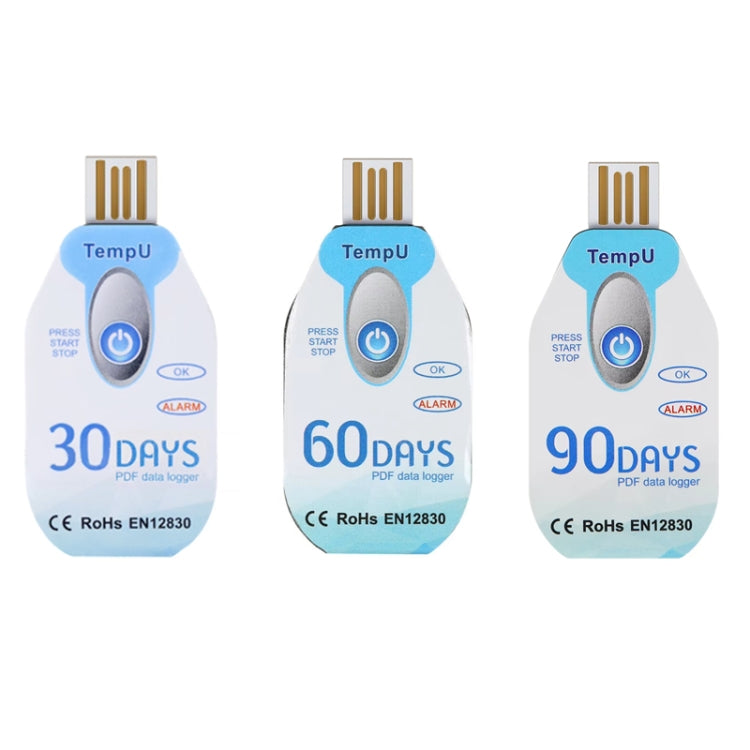 TempU 일회용 온도 기록기 냉장 운송 차량용, 30일, 60일, 90일