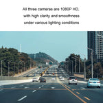 차량 HD WIFI 연동 트리플 카메라 블랙박스, GPS 및 WIFI 연동 기능 포함, 우측 사각지대 시스템 포함
