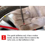 Car Tire Hand-crank Fast Inflation Rod Universal Air Filling Rod, Without Meter, With Meter