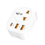 범용 변환 플러그 2USB+타입-C 스마트 변환 소켓, UK 플러그, US 플러그, EU 플러그