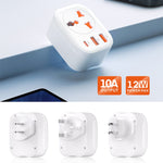 범용 변환 플러그 2USB+타입-C 스마트 변환 소켓, UK 플러그, US 플러그, EU 플러그