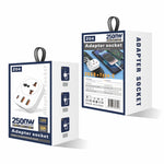 범용 변환 플러그 2USB+타입-C 스마트 변환 소켓, UK 플러그, US 플러그, EU 플러그
