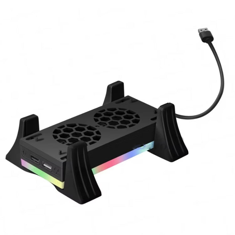 XBOX Series S 콘솔 베이스 쿨링 팬 내장 LED 라이트 스트립 포함, 베이스 쿨링 팬 화이트, 베이스 쿨링 팬 블랙