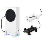 XBOX Series S 콘솔 베이스 쿨링 팬 내장 LED 라이트 스트립 포함, 베이스 쿨링 팬 화이트, 베이스 쿨링 팬 블랙