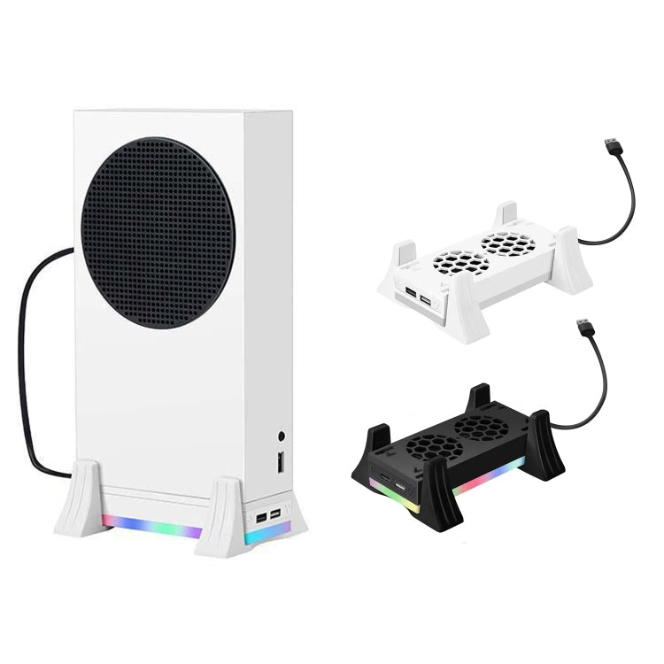 XBOX Series S 콘솔 베이스 쿨링 팬 내장 LED 라이트 스트립 포함, 베이스 쿨링 팬 화이트, 베이스 쿨링 팬 블랙