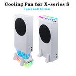 XBOX Series S 콘솔 베이스 쿨링 팬 내장 LED 라이트 스트립 포함, 베이스 쿨링 팬 화이트, 베이스 쿨링 팬 블랙