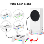 XBOX Series S 콘솔 베이스 쿨링 팬 내장 LED 라이트 스트립 포함, 베이스 쿨링 팬 화이트, 베이스 쿨링 팬 블랙