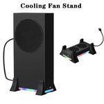 XBOX Series S 콘솔 베이스 쿨링 팬 내장 LED 라이트 스트립 포함, 베이스 쿨링 팬 화이트, 베이스 쿨링 팬 블랙