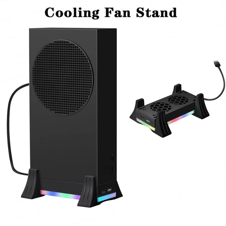 XBOX Series S 콘솔 베이스 쿨링 팬 내장 LED 라이트 스트립 포함, 베이스 쿨링 팬 화이트, 베이스 쿨링 팬 블랙