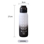 1000ml 대용량 트라이탄 물 머그 그라데이션 컬러 야외 스포츠 물병