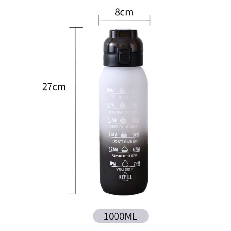 1000ml 대용량 트라이탄 물 머그 그라데이션 컬러 야외 스포츠 물병