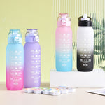 1000ml 대용량 트라이탄 물 머그 그라데이션 컬러 야외 스포츠 물병