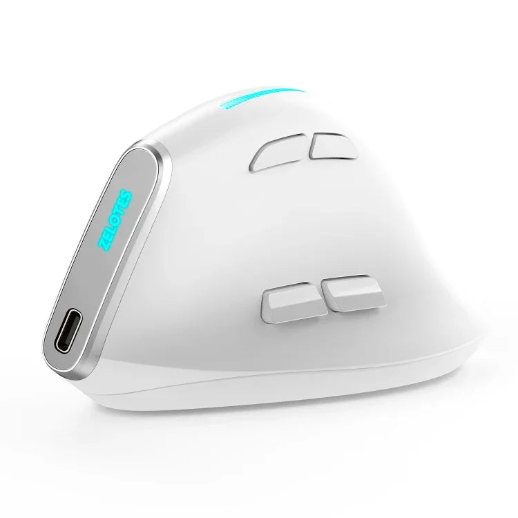 ZELOTES F36 9키 수직 그립 인체공학 프로그래밍 듀얼 블루투스 + 2.4G 무선 마우스, F36 (화이트), F36 (블랙)