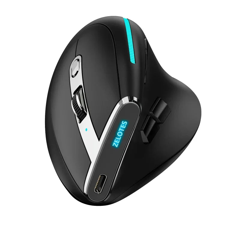 ZELOTES F36 9키 수직 그립 인체공학 프로그래밍 듀얼 블루투스 + 2.4G 무선 마우스, F36 (화이트), F36 (블랙)