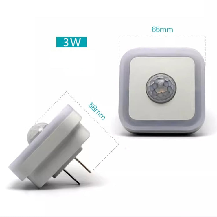 가정용 LED 인체 자동 센서 야간등 플러그인 무배선 계단 복도 통로등, 미국 플러그, 3W
