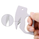 2pcs Multi-purpose Paper Cutting Stainless Steel Blade Letter Opener, White, Black