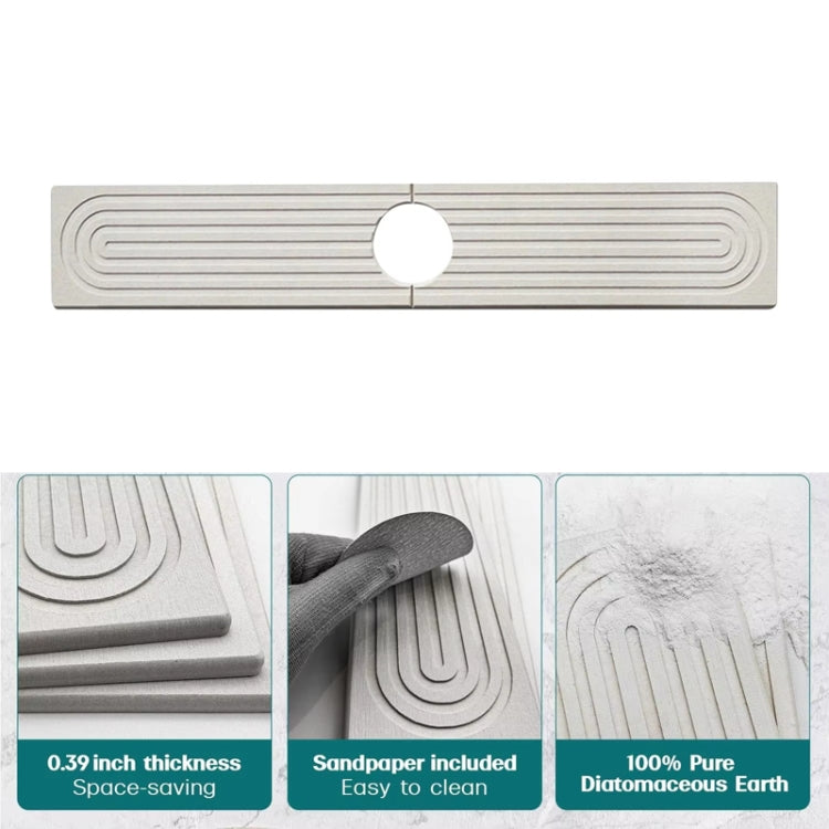 규조토 흡수 매트 빠른 건조 석재 주방 욕실 수도꼭지 싱크대 배수 매트, 40x10cm+10x10cm, 60x10cm+10x10cm