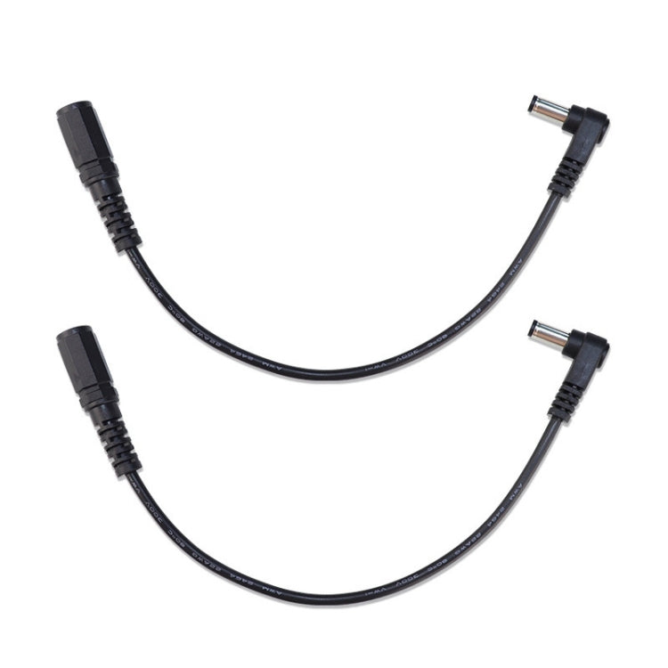DC 5.5 x 2.1mm 직선-굽힘 어댑터 케이블 수컷-암컷 전원 연장 코드 2개, B1-2