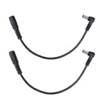 DC 5.5 x 2.1mm 직선-굽힘 어댑터 케이블 수컷-암컷 전원 연장 코드 2개, B1-2