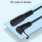 DC 5.5 x 2.1mm 직선-굽힘 어댑터 케이블 수컷-암컷 전원 연장 코드 2개, B1-2