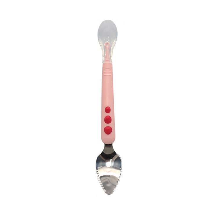 Multi-function Double-head Baby Food Spoon Baby Tableware Fruit Scraper Spoon
