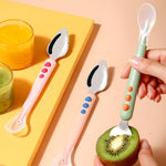 Multi-function Double-head Baby Food Spoon Baby Tableware Fruit Scraper Spoon