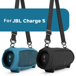 JBL Charge 5 스피커 실리콘 케이스 어깨끈 휴대용 가방 포함, 실리콘 케이스 블랙, 실리콘 케이스 블루