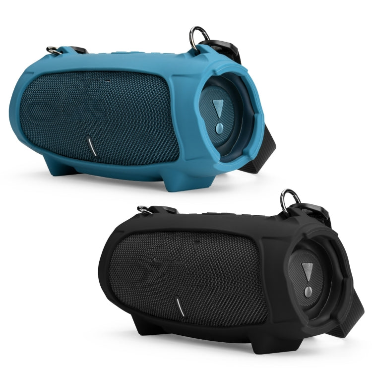 JBL Charge 5 스피커 실리콘 케이스 어깨끈 휴대용 가방 포함, 실리콘 케이스 블랙, 실리콘 케이스 블루
