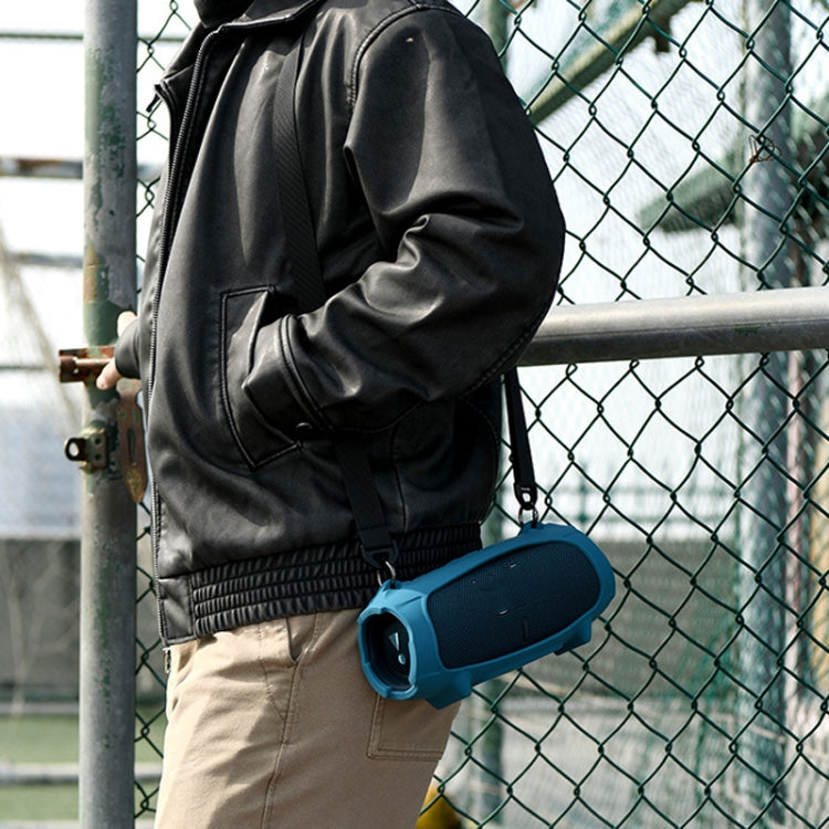JBL Charge 5 스피커 실리콘 케이스 어깨끈 휴대용 가방 포함, 실리콘 케이스 블랙, 실리콘 케이스 블루