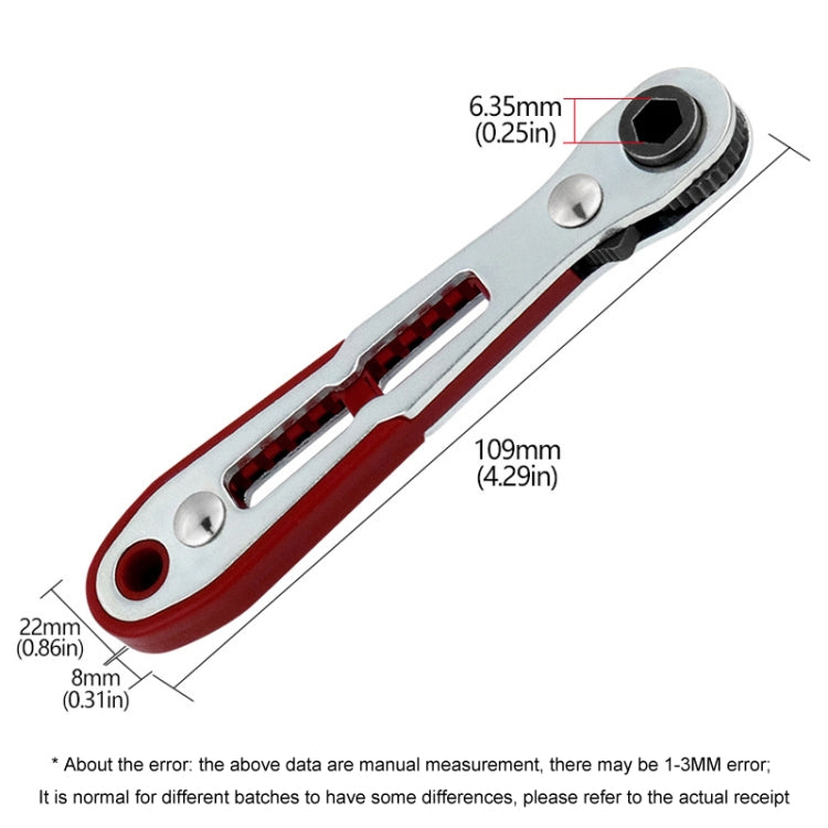 Mini Bi-directional Ratchet Screwdriver Wrench Multi-purpose Manual Flat Head Style Socket Wrench