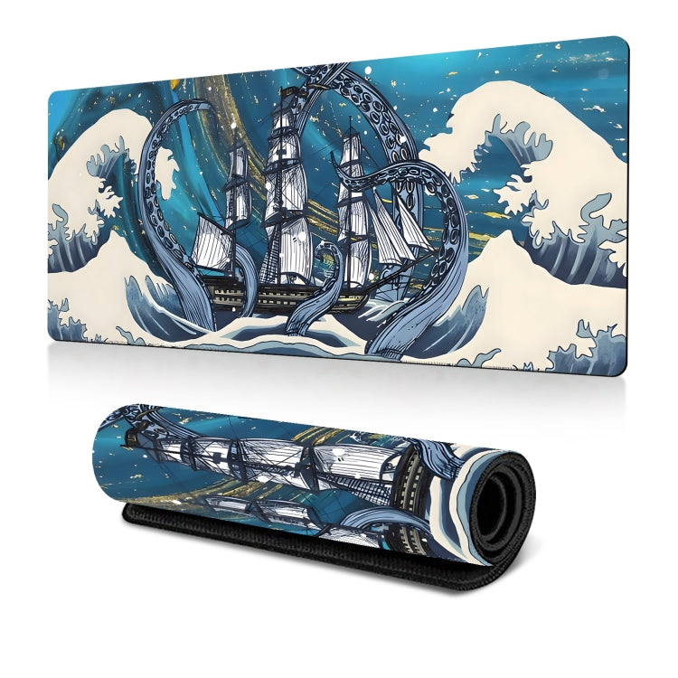 빅 웨이브 게이밍 마우스 패드 미끄럼 방지 고무 데스크 매트, 300x600x2mm, 300x700x3mm, 300x800x2mm, 300x800x3mm, 400x900x2mm, 400x900x3mm