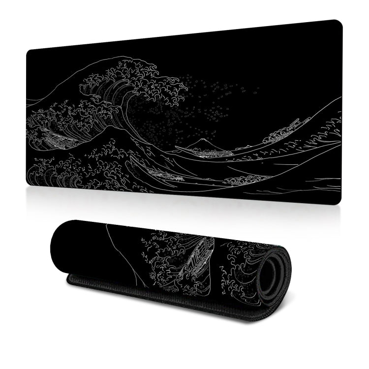 빅 웨이브 게이밍 마우스 패드 미끄럼 방지 고무 데스크 매트, 300x600x2mm, 300x700x3mm, 300x800x2mm, 300x800x3mm, 400x900x2mm, 400x900x3mm
