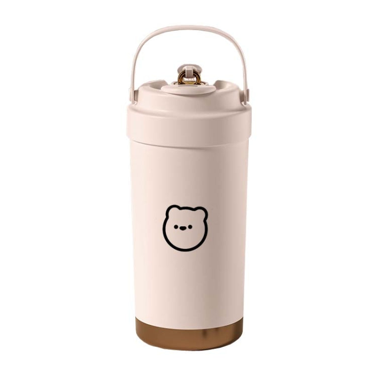 316 스테인리스 스틸 보온 머그 휴대용 기내 반입용 빨대 포함 이중 음료 커피 컵, 500ml