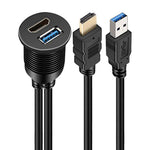 2m USB3.0+HDMI Car Waterproof Cable Motorcycle Boat Dashboard Extension Wire, 2m USB3.0+HDMI