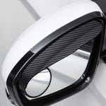 Car Mirror Reversing Shield Rain Brow 2 In 1 Carbon Fiber Reflective Auxiliary Mirror Cover, 2pcs / Set