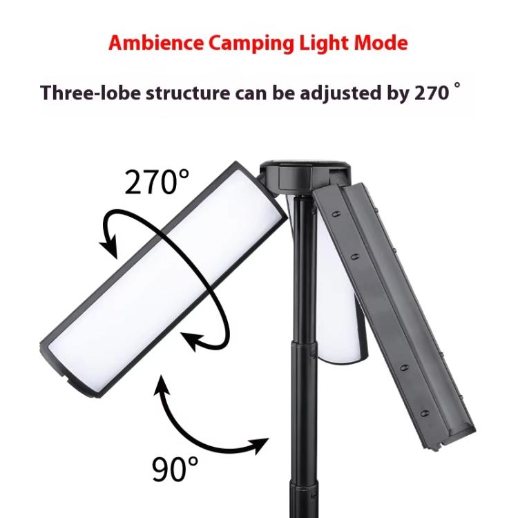 Retractable Camping Lantern Rechargeable Flashlight 25.2-51.8cm Adjustable Height