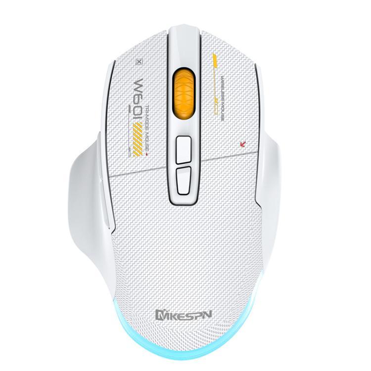 MKESPN W601 무음 무선 트라이 모드 매크로 게이밍 마우스 카본 파이버 12800DPI 블루투스 마우스