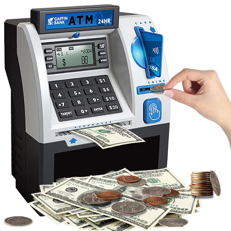 모의 ATM 자동 입출금기 스마트 비밀번호 카드 스와이프 어린이 저금통