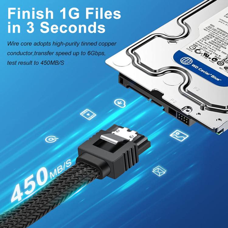 SATA3.0 알루미늄 호일 차폐 꼬임 케이블 본체 컴퓨터 하드 드라이브 전원 케이블, 0.5m