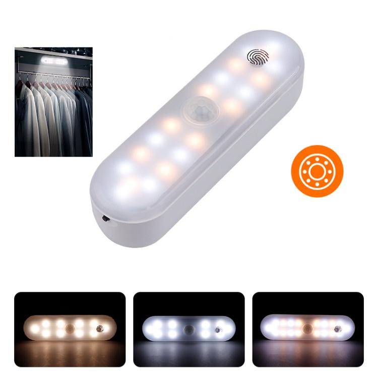 자기식 LED 캐비닛등 모션 센서 충전식 램프 20 LED 3색 온도, A68-3A-11cm