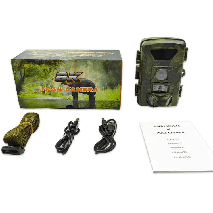 초고화질 8K 비디오 60MP 사진 와이파이 사냥 카메라, PR803W