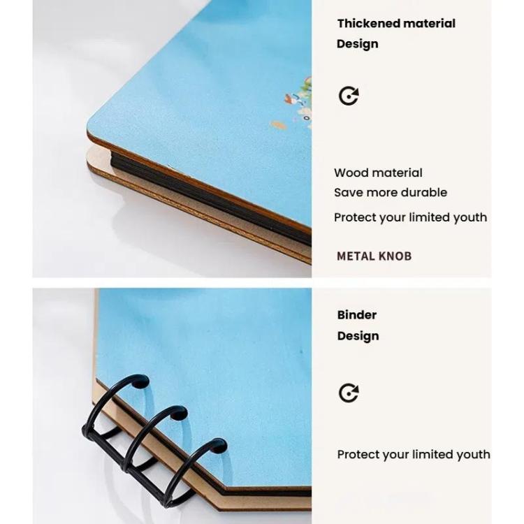 DIY 나무 정사각형 기념 앨범 어린이 성장 사진 앨범 만화 사진책, 베스트 프렌즈, 행복, 당신만을 위해, 영원한 사랑