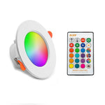 RGB+백색광 천장등 원형 매입형 조광 천장등 리모컨 포함, IR 리모컨 10W 220V, IR 리모컨 10W 85-265V, IR 리모컨 15W 220V, IR 리모컨 15W 85-265V