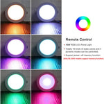 RGB+백색광 천장등 원형 매입형 조광 천장등 리모컨 포함, IR 리모컨 10W 220V, IR 리모컨 10W 85-265V, IR 리모컨 15W 220V, IR 리모컨 15W 85-265V