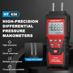 HABOTEST HT636 고정밀 차압 게이지 디지털 미세압력 테스터, HT636